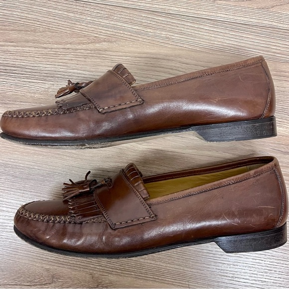 Johnston & Murphy Made in Italy Loafers Leather Tassel Shoe - Brown main image 6